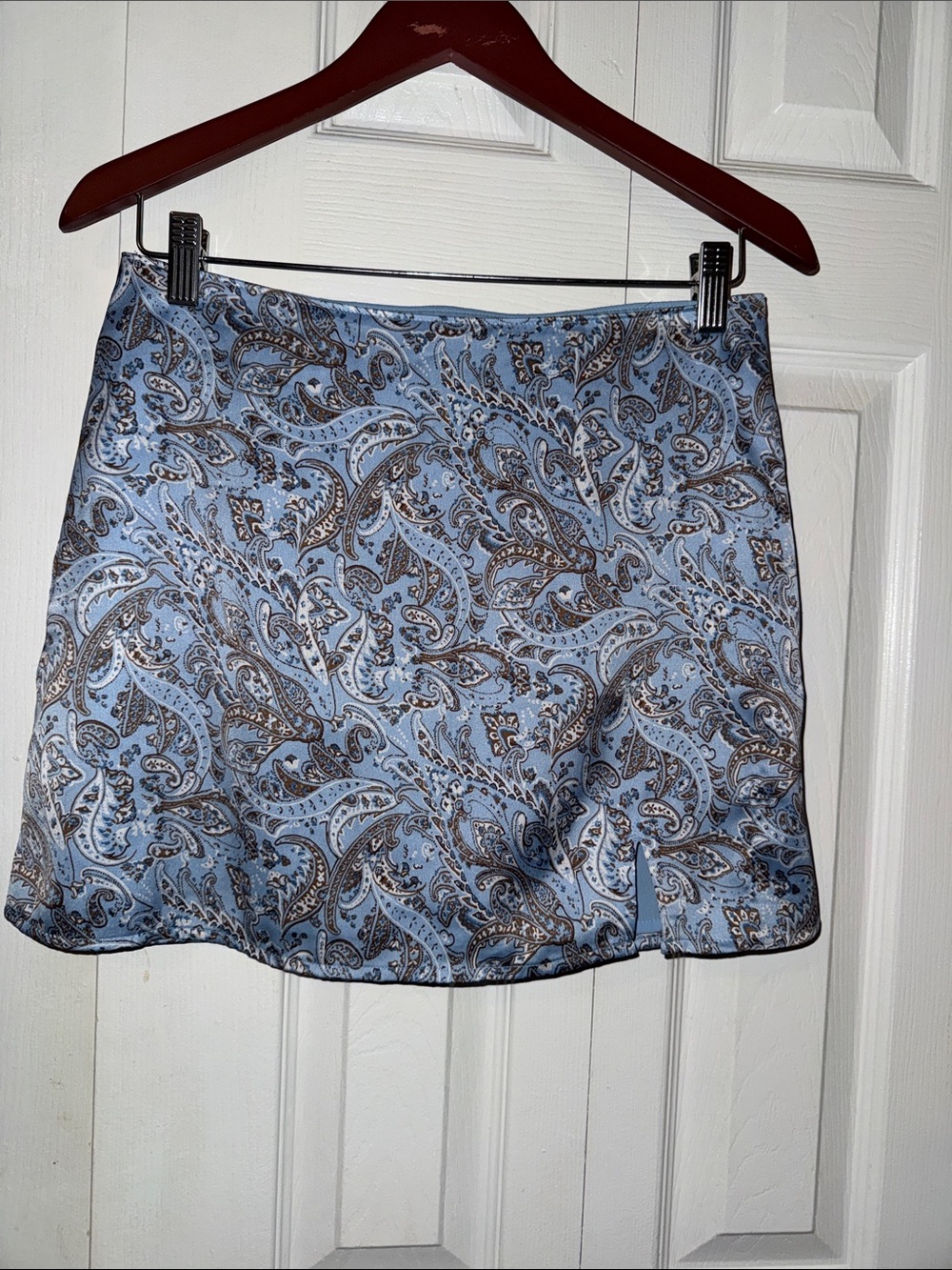 Hollister Light Blue Paisley Mini Skirt